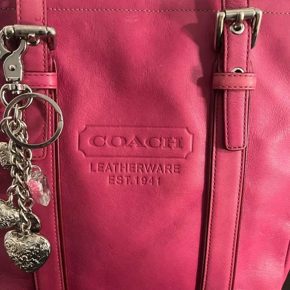 π Y2K (2005) Coach Fuchsia Leather Tote Bag - Picture 12 of 14
